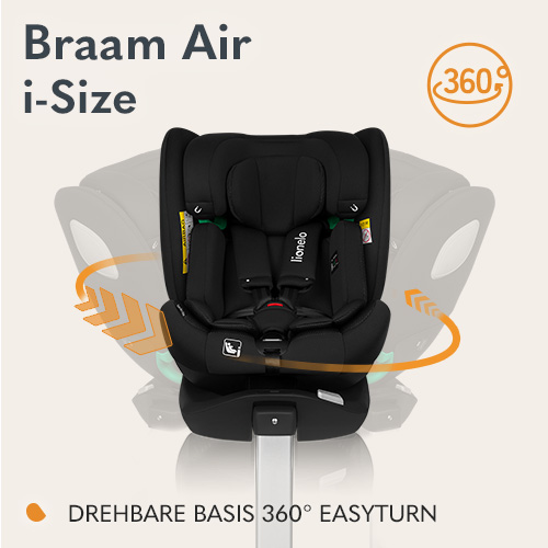 Lionelo ​​Braam Air i-Size Black Carbon — Kindersitz